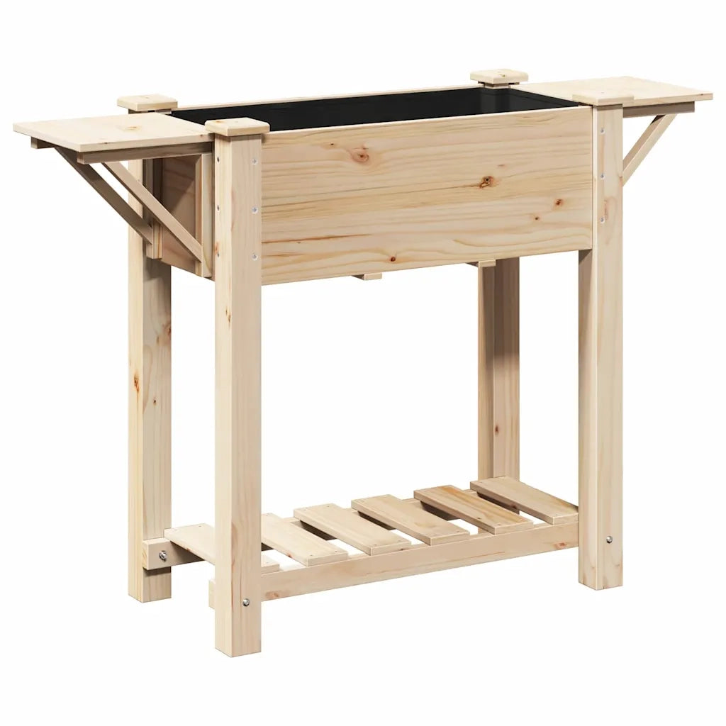 Fioriere | Cassetta per fiori | Vaso da giardino con lo scaffale Beige 111 x 37 x 76,5 cm