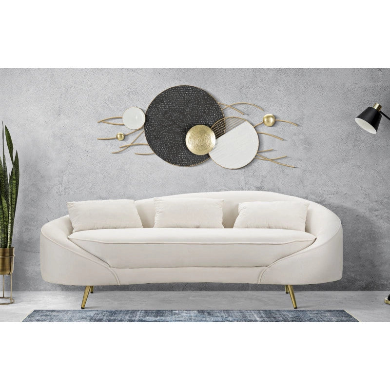 Divano 3 Posti Oslo Con Cuscini Crema cm 185x84x68