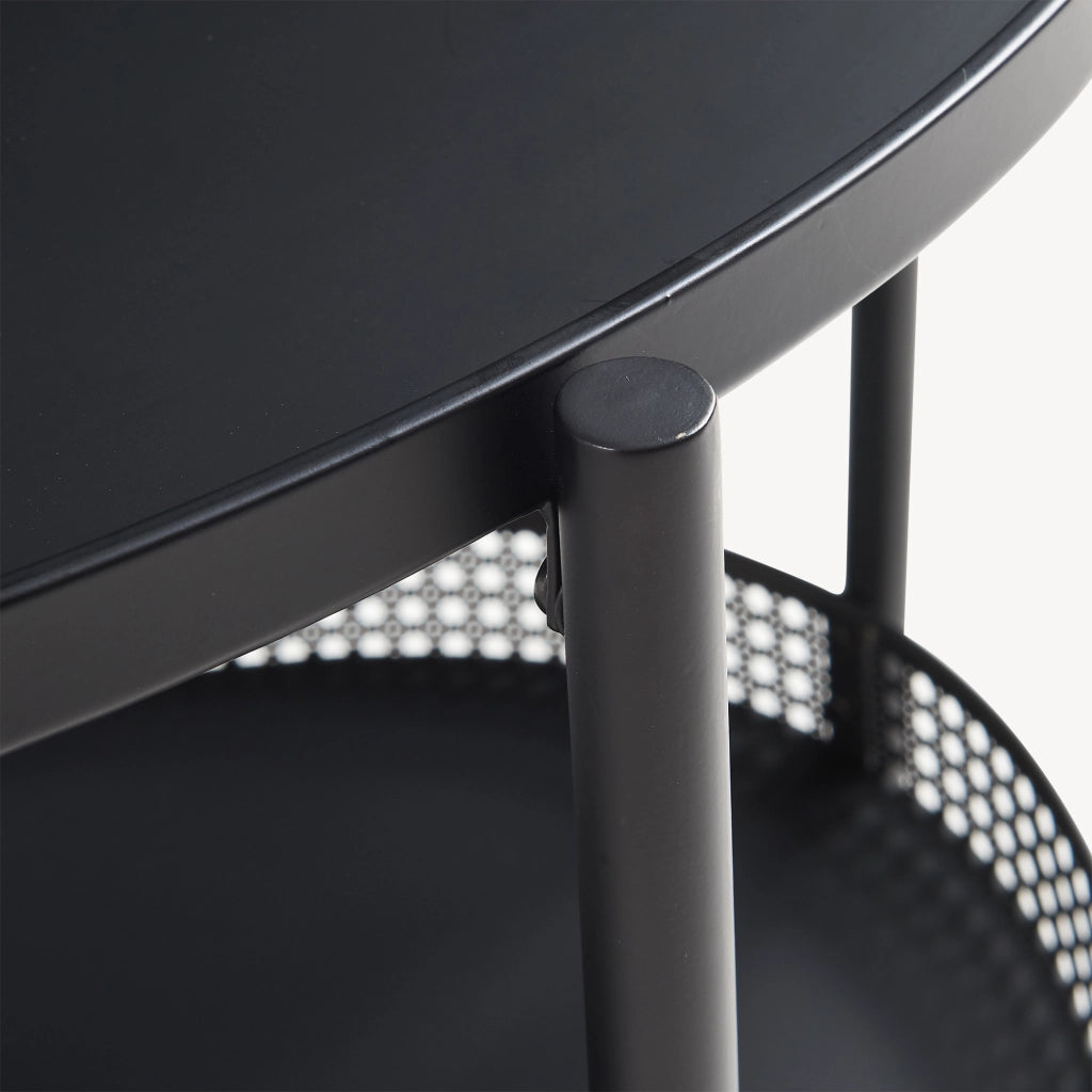 Tavolino da caffè Jäller con Doppio Ripiano e Bordi 66x51x44 cm Nero [en.casa]