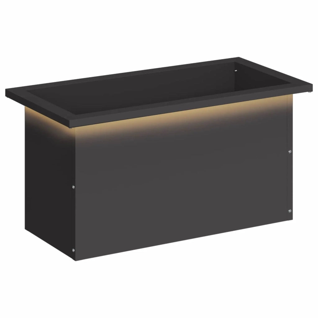 Fioriera da giardino con LED Nero 30 x 60 x 30 cm Acciaio 8008084