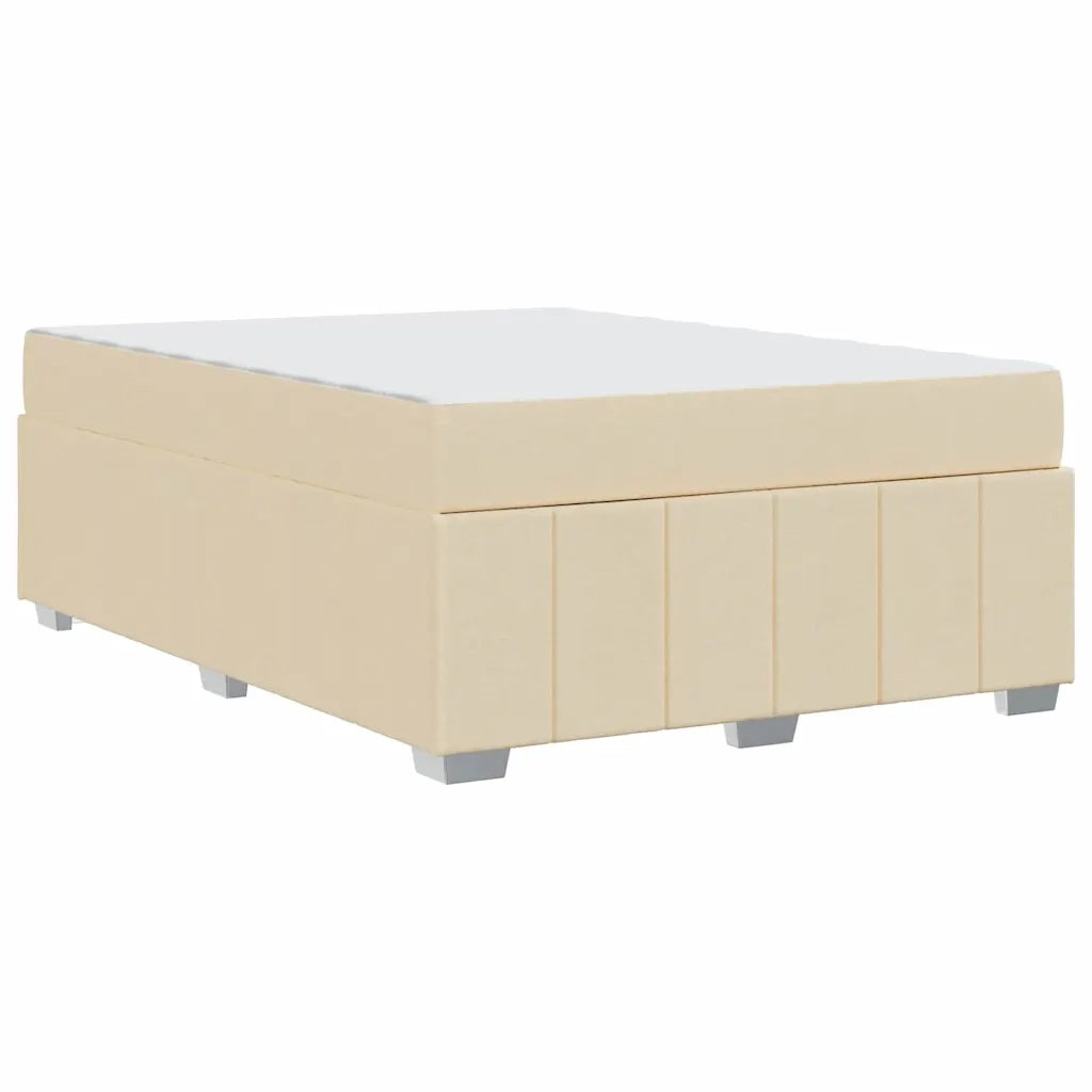 vidaXL Struttura del letto con materasso Crema 140 x 200 cm Tessuto