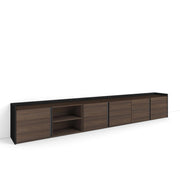 Mobile TV Soggiorno, 309x50x35 cm, Per TV fino a 80", Mobile Soggiorno, Rovere scuro e Nero