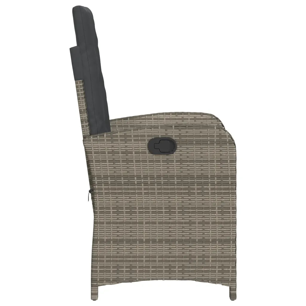 Sedie da Giardino Reclinabili 2 pz e Cuscini Grigia Polyrattan 365171