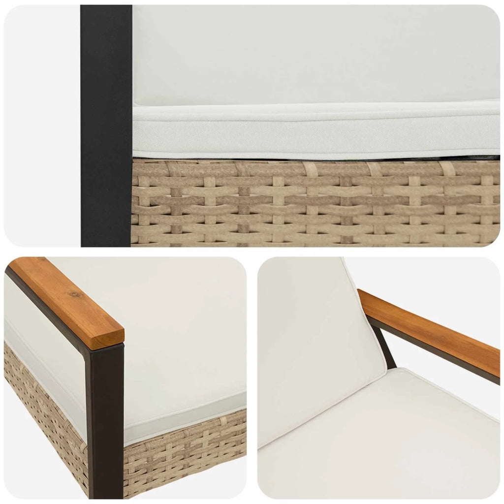 Panchina da esterno Beige e Bianco Crema 107 x 61 x 80 cm 42025339