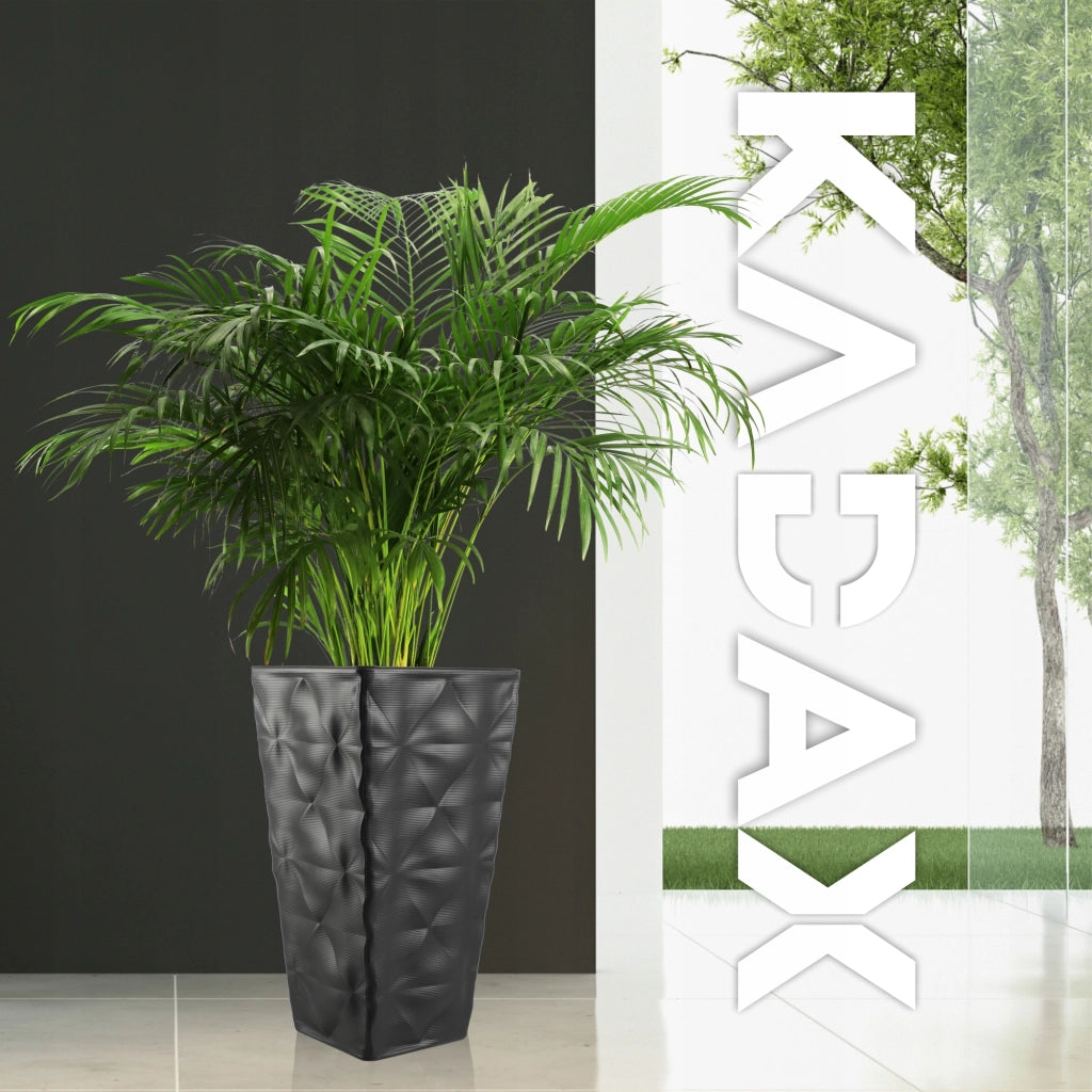 Vaso da giardino KADAX con inserto per fiori, terrazza alta, 75 cm, antracite