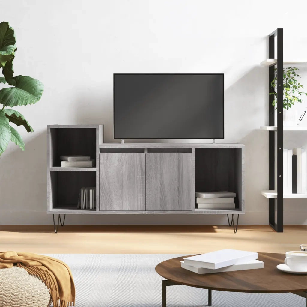 Mobile TV-Credenza TV-Console TV Grigio Sonoma 100x35x55 cm in Legno Multistrato 907472