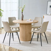Set da pranzo con tavolo rotondo in MDF e sedie in PU