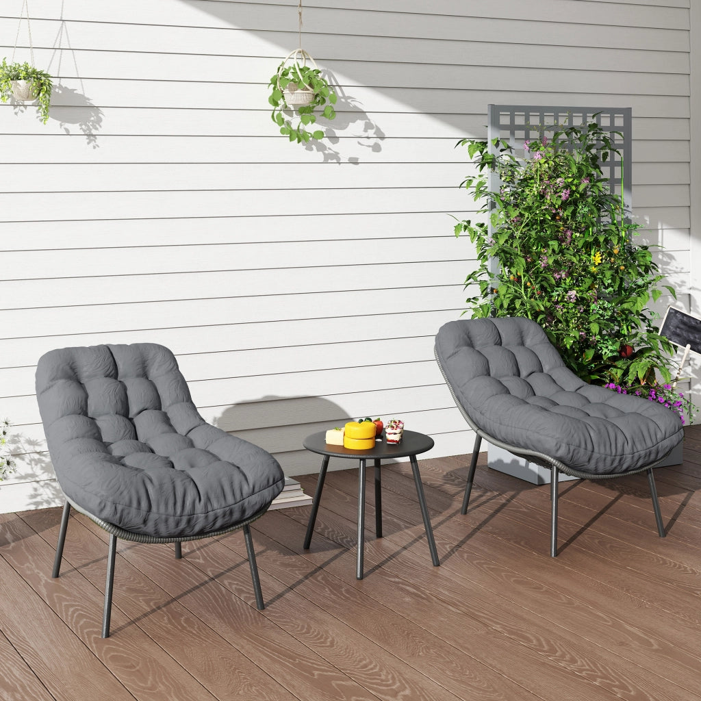 Divano da Giardino in Resina Intrecciata ¨C Minimal ¨C Grigio 2 Posti con Cuscini