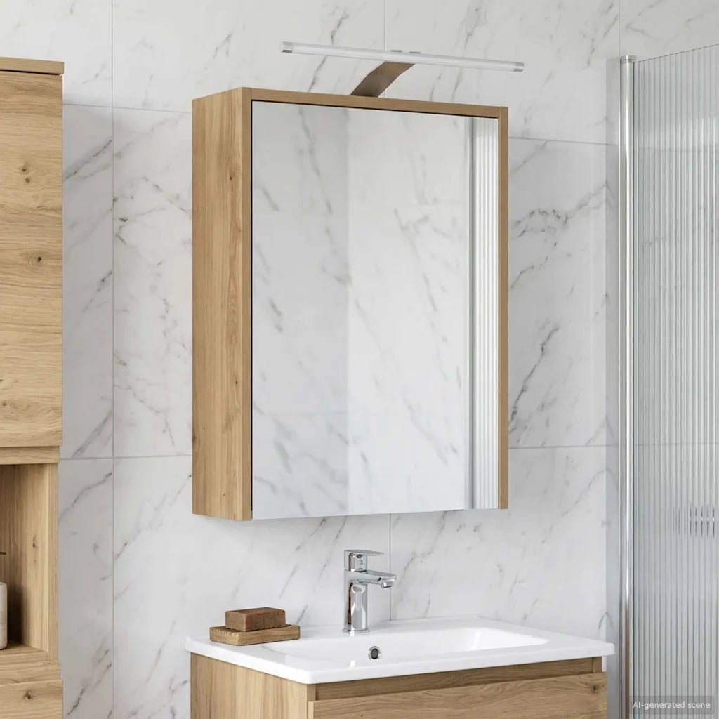Mobiletto per specchio da bagno con porta Rovere Artigianale 889150