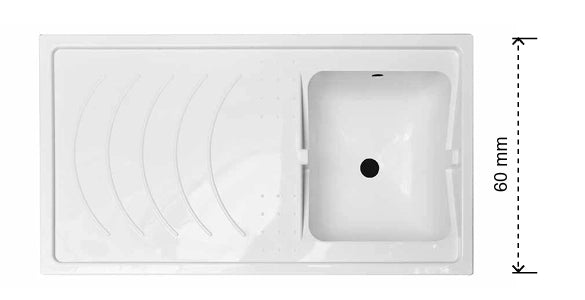 Mobile in legno con lavatoio + coprilavatrice mod. Idex - Versione DX