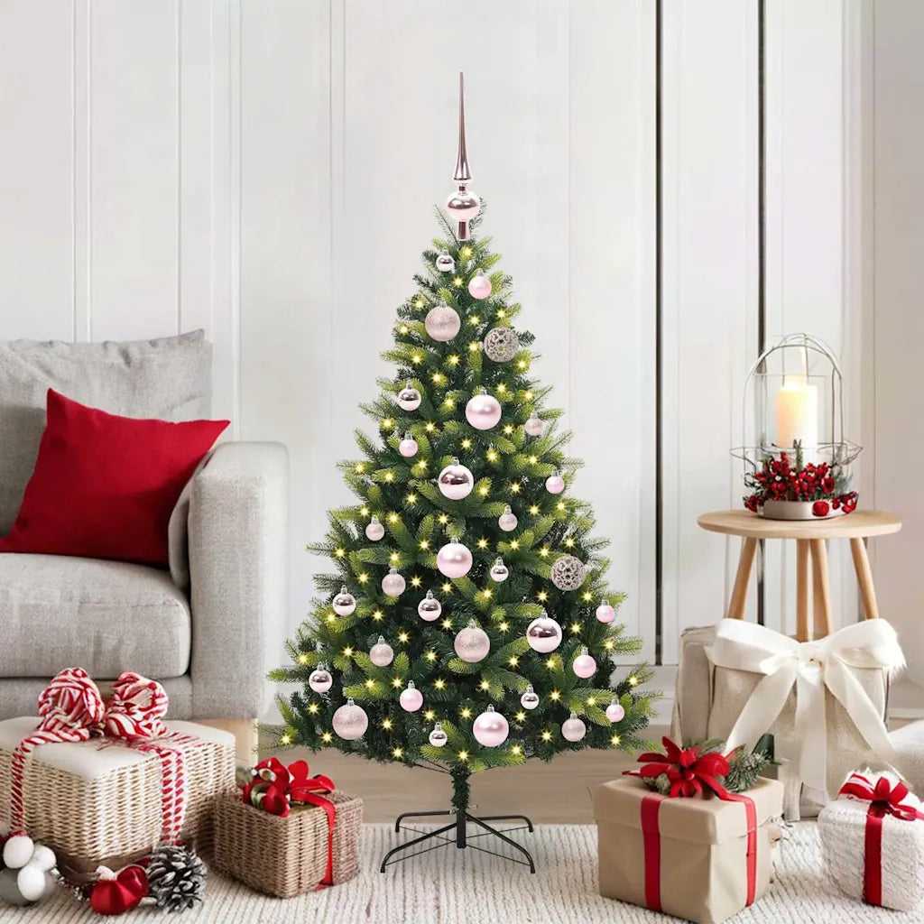 Albero di Natale Artificiale Pieghevole 150 LED Verde 120 cm