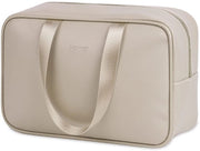 Borsa da bagno di grandi dimensioni, grande borsa cosmetica, valigetta, borsa per la truccatura, organizzatore per donne e signore (marrone)