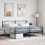 Giroletto con Testiera e Pediera Metallo Nero 180x200 cmcod mxl 82577