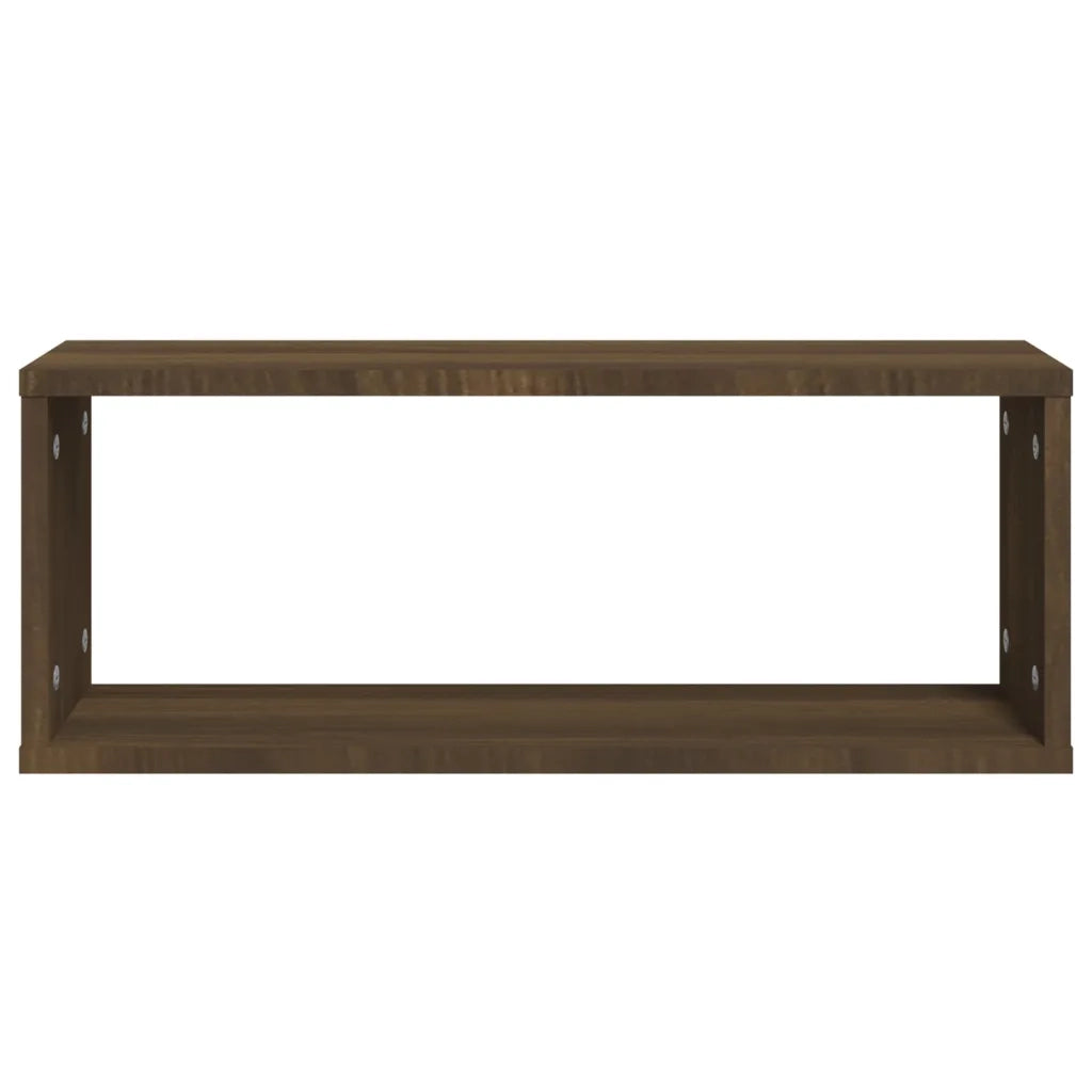 Mensole Cubo Muro 2pz Rovere Marrone 60x15x23 cm in Multistrato 815930