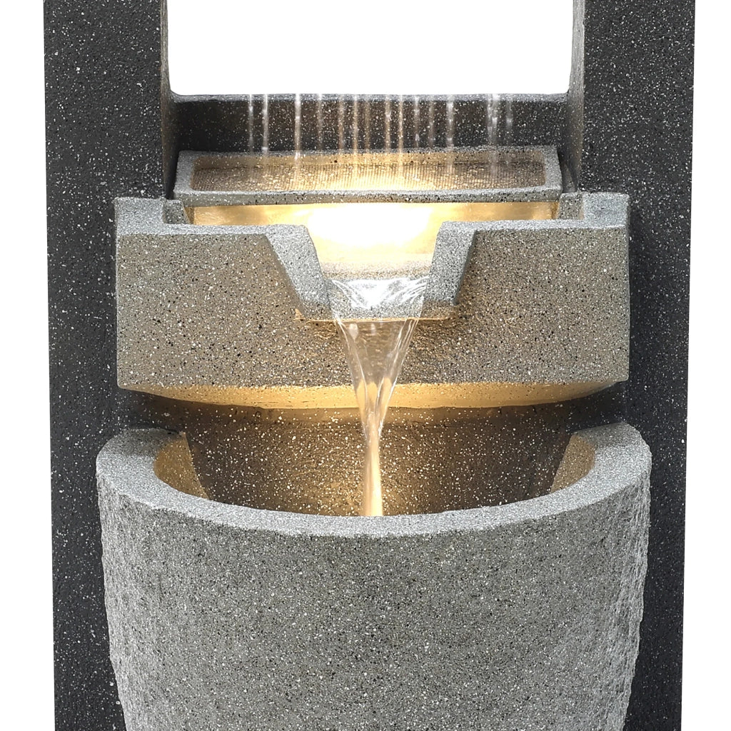 Fontana da Giardino Elettrica Cascade Springs con LED e Vano Porta Piante