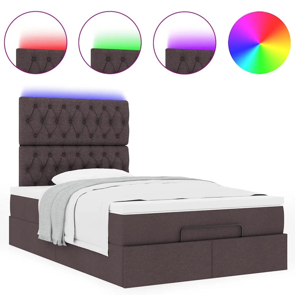 vidaXL Struttura Letto Pouf con Materasso 80x200 cm in Tessuto