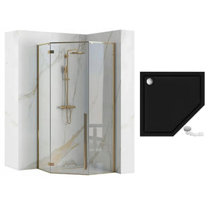 Cabina Doccia Diamond Gold 90x90 con piatto doccia Diamond black