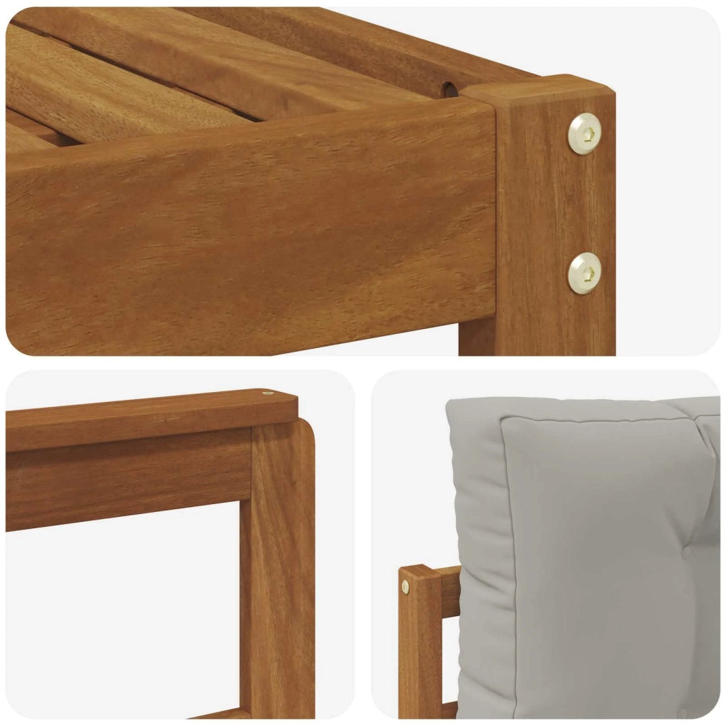 Set di divani da esterno 6 pcs Grigio Naturale e Chiaro 3367184