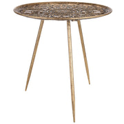 Tavolino da caffè in metallo dorato 49,5x49,5x51h cm