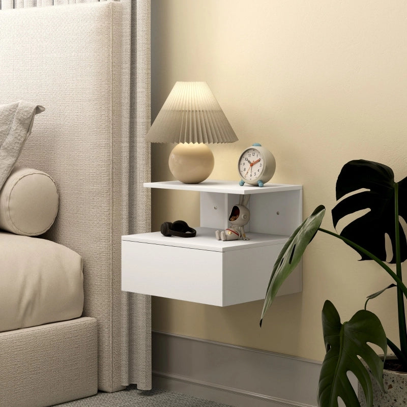 COMODINO sospeso 39,8x35x31,6 cm in legno bianco