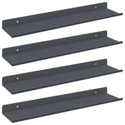 4 pz Mensola | Ripiano | Scaffale sospesa Antracite 40 x 8,5 x 2,5 cm Acciaio