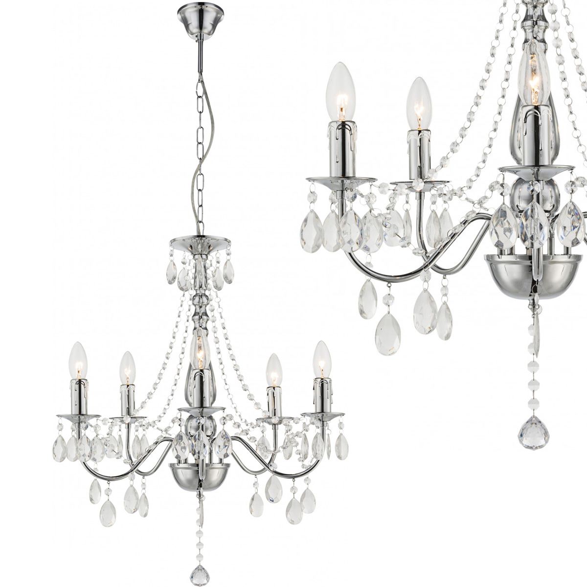 Lampada Da Soffitto Ebt014-5cp Chrome