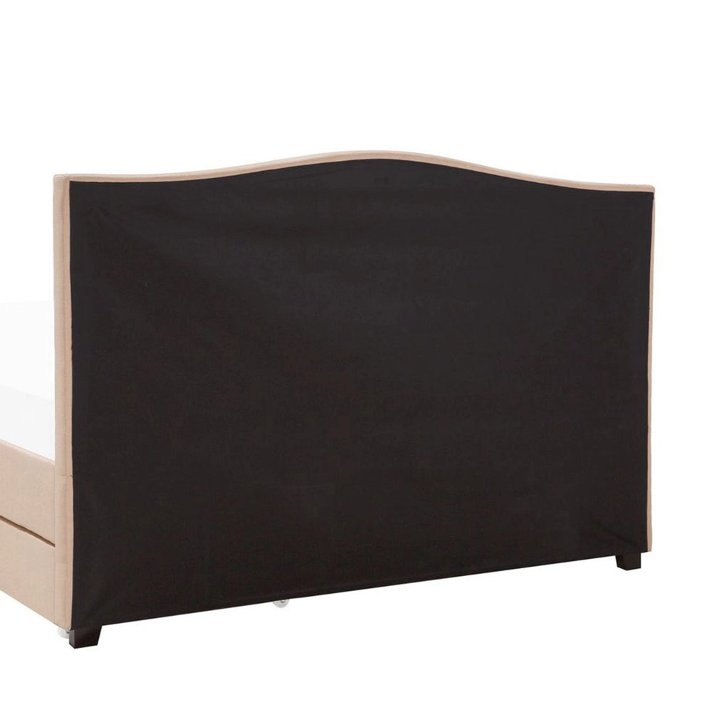 Struttura del letto Cassetto imbottito in poliestere beige 180 x 200 cm Design tradizionale