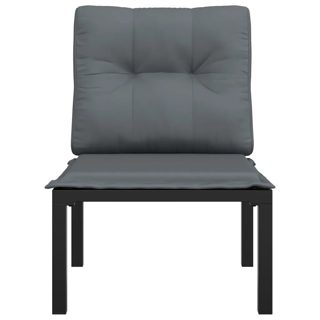 Poltrona da Giardino con Cuscini Polyrattan Nero e Grigio CFW5543940