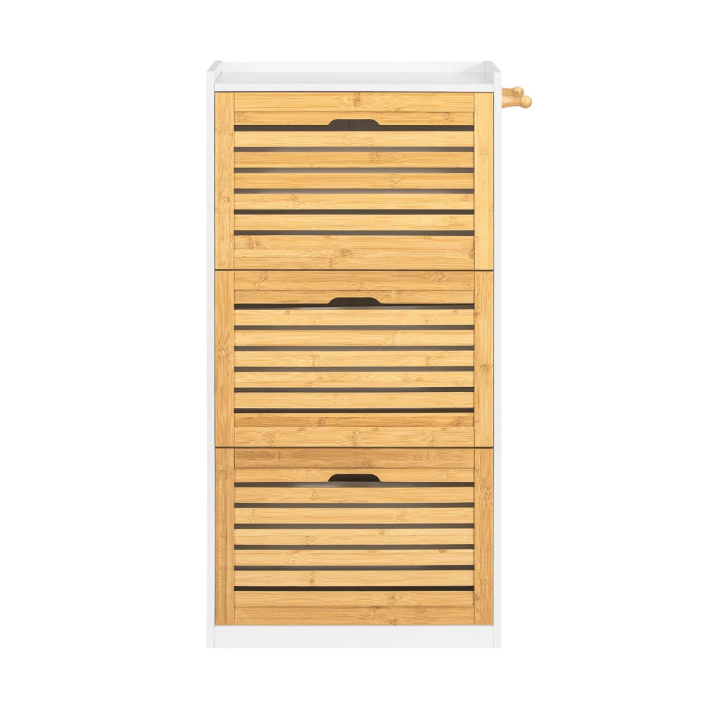 Scarpiera con 3 ribalte Scarpiera con 6 ripiani Portascarpe salvaspazio regolabili Naturale, FSR108-WN