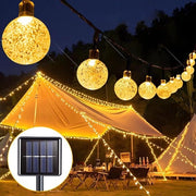 Sergente di Illuminazione Solare 11 Metri - 60 LED Illuminazione Esterna Solare IP44 Impermeabile - Illuminazione Esterna Giardino Terrazza Balcone Matrimonio Festa Decorazioni - Illuminazione Esterna di Giardino a Energia Solare Calda Bianca