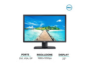 Monitor DELL P2213f 22" Risoluzione 1680x1050 DVI-D VGA DP USB 2.0 - Ricondizionato