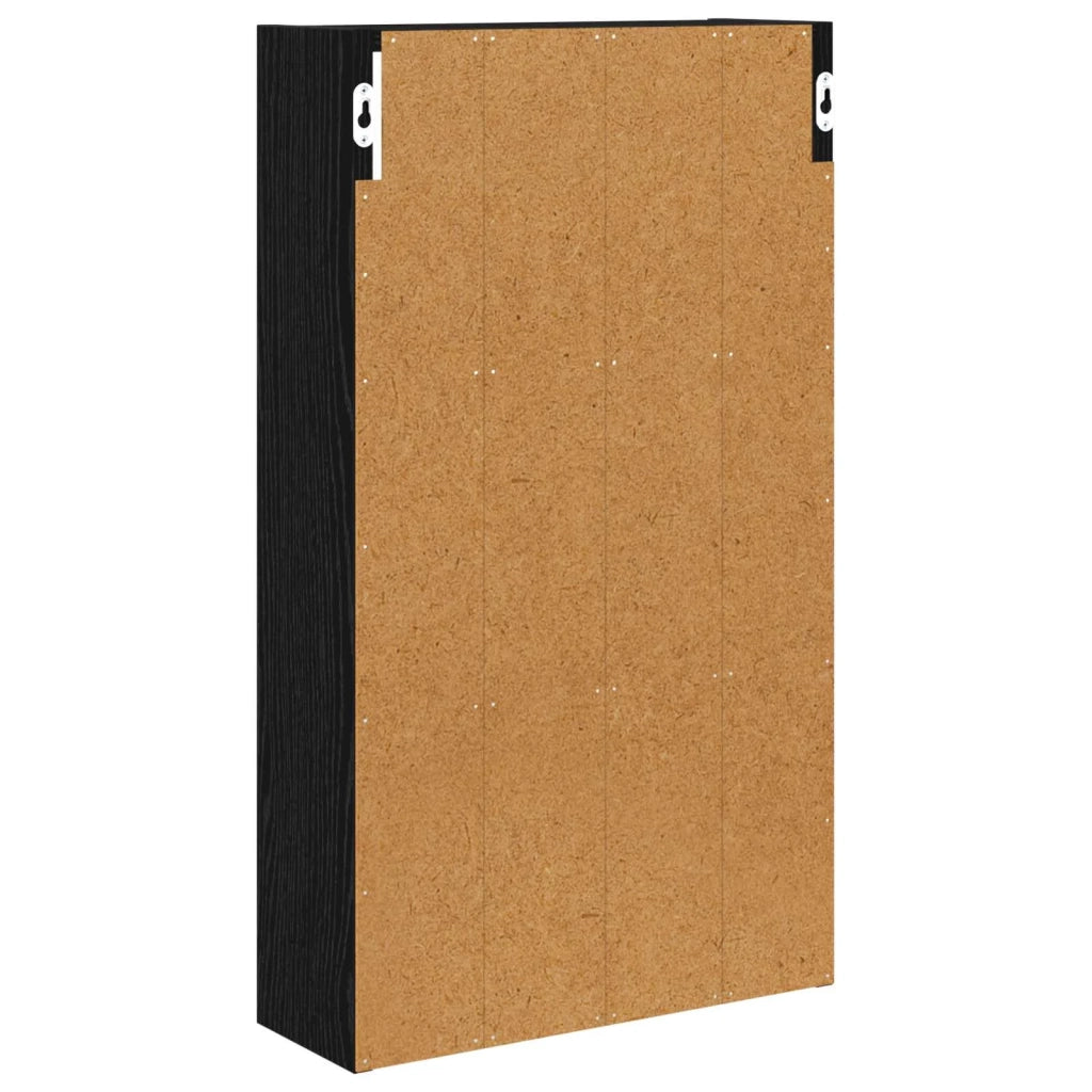 Armadio da bagno a muro Rovere Nero 40 x 14 x 70 cm