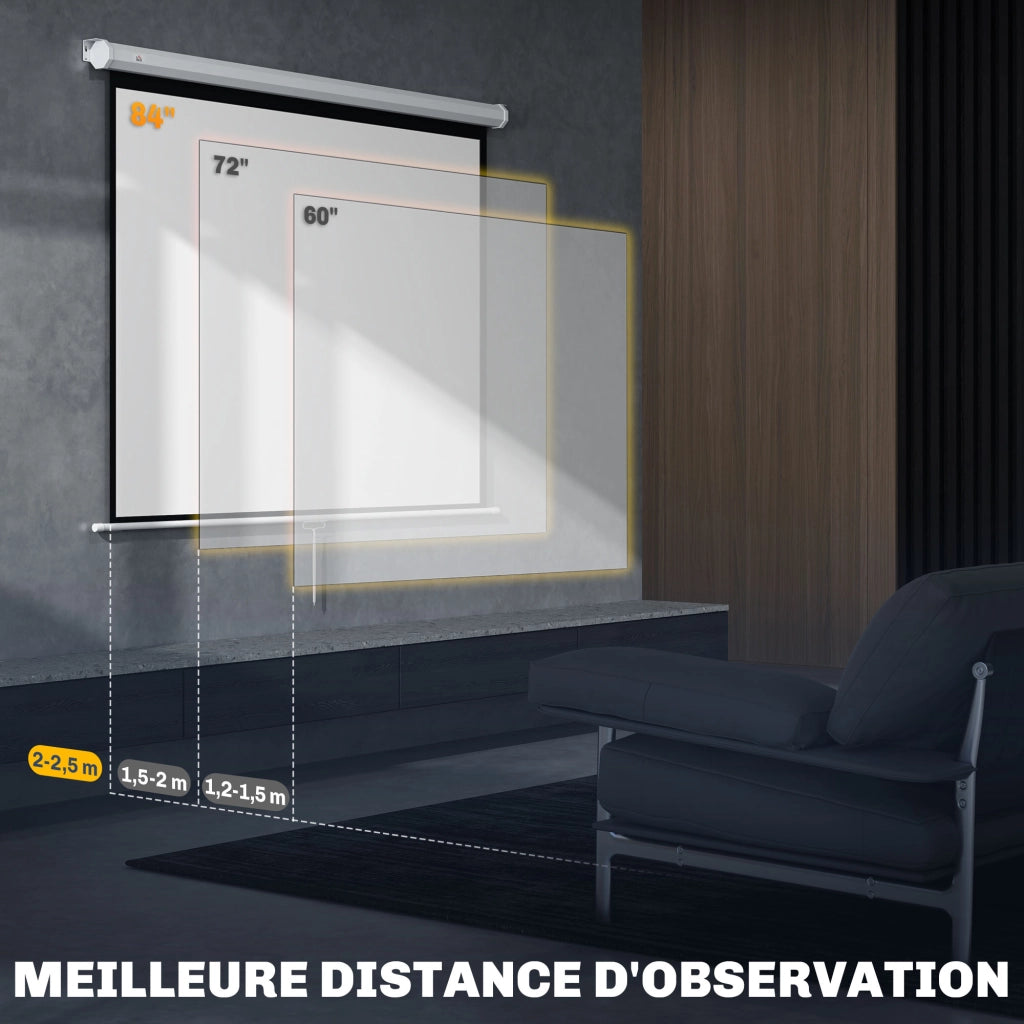Schermo proiezione 84 pollici 4:3 4K HD ¨C zephmum ¨C 181x138 cm bianco