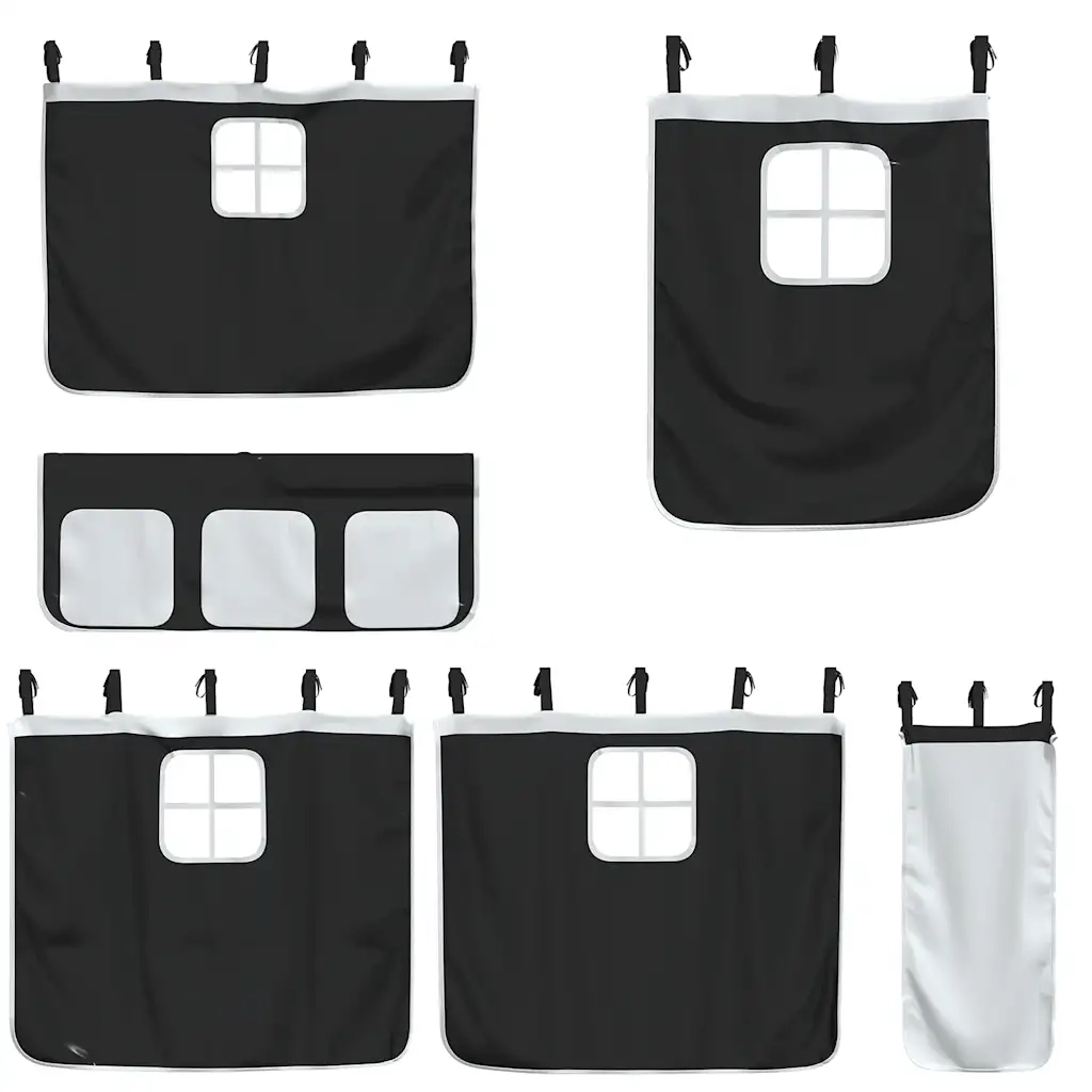 Tende per Letto a Soppalco Bianco e Nero in Poliestere CFW8872343
