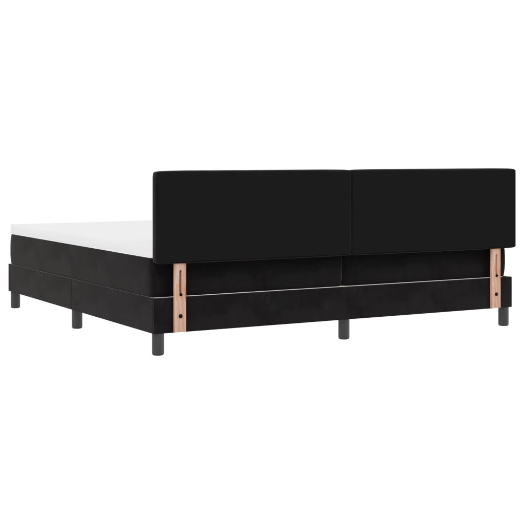 Letto a Box con Materasso e LED Nero 200x200 cm Velluto