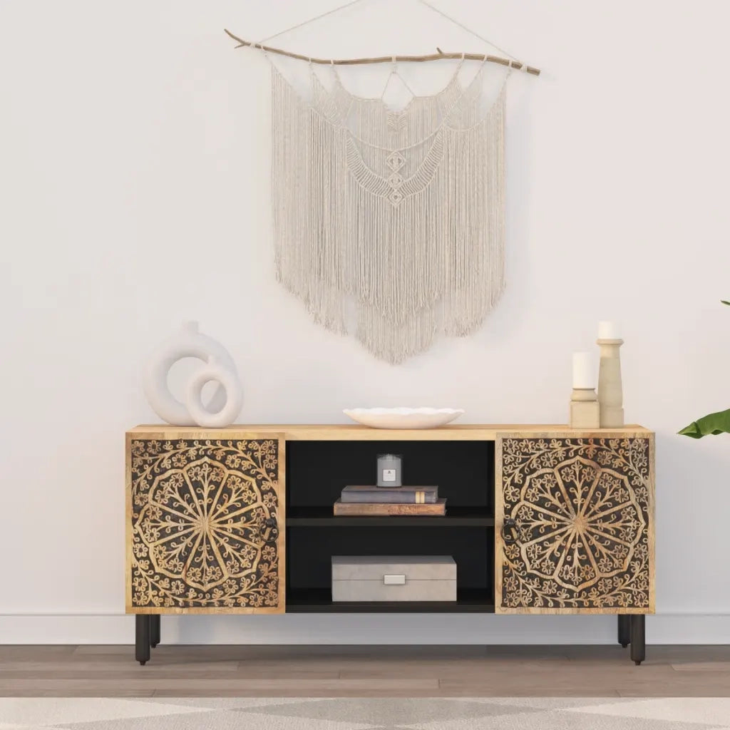 Mobile Porta TV 105x33x46cm in Legno Massello di Mango 358212