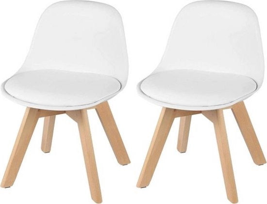Set di 2 seggiolini per bambini - solido e leggero - design ergonomico - sicuro e pratico - adatto a bambini in età prescolare - bianco