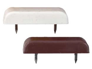 FERMANTINE FERMAPORTE CON 2 CHIODI- - mm.40x10x7, in plastica marrone - 250 pezzi