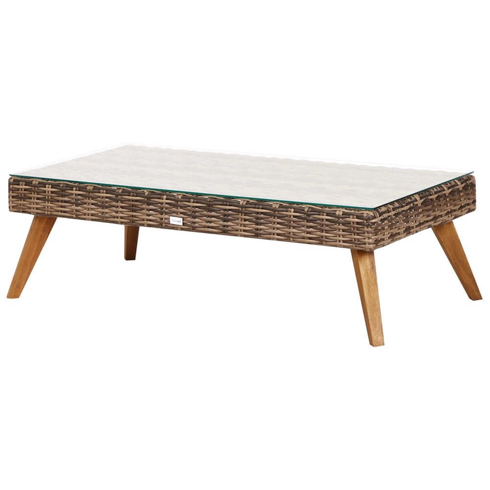 Set giardino in rattan verde oliva composto da divano 3 posti 2 poltrone tavolino esterno elegante