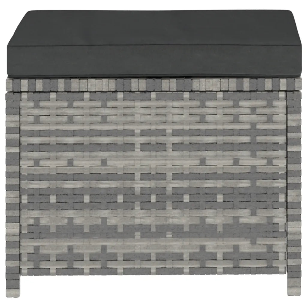 Set Divani da Giardino 5 pz con Cuscini in Polyrattan Grigio 48134
