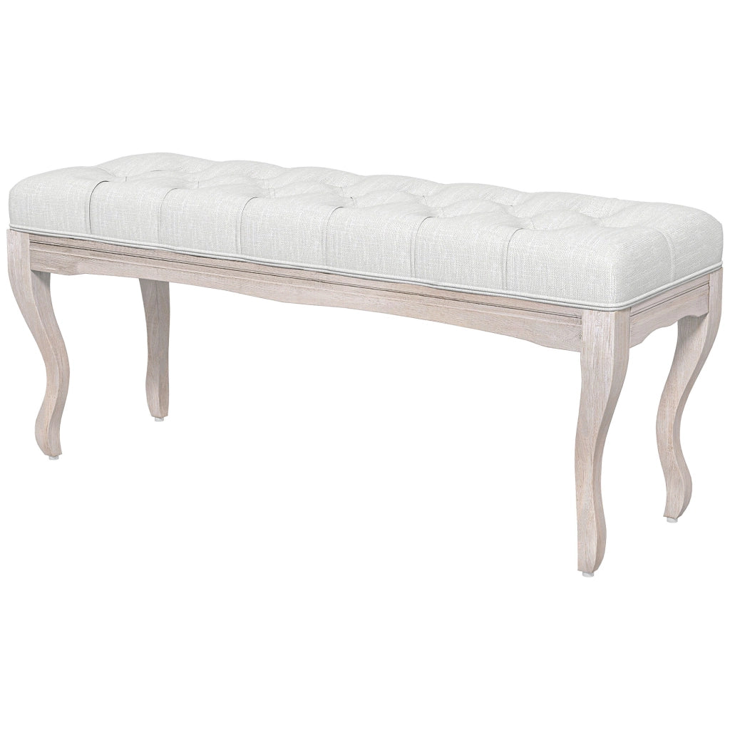 Piediera con Poggiaschiena Imbottito ¨C Zephmum ¨C Crema 110x37x49 cm