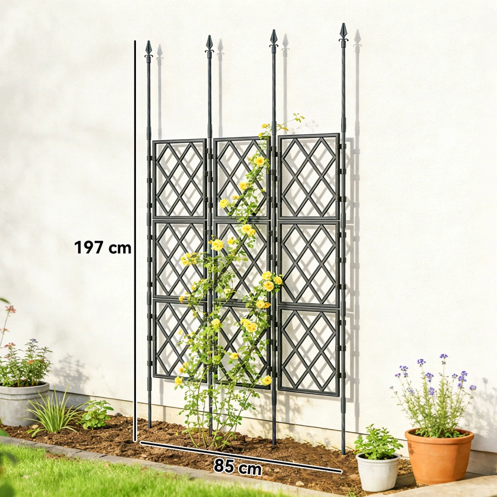 Griglia da Giardino Pieghevole ¨C zephmum ¨C Nero 85x197 cm
