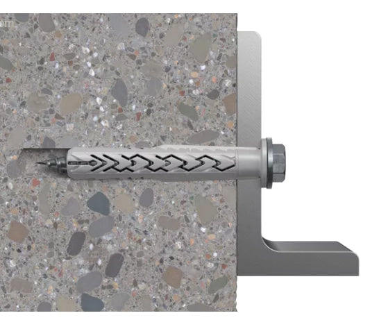 SXRL 14X160 FUS - FISCHER - TASSELLO PROLUNGATO IN NYLON CON MARCATURA CE CON VITE PREMONTATA T.E. FLANGIATA IMPRONTA TORX