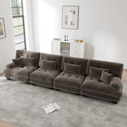 Divano modulare in chenille marrone HOMVRA