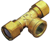 RACCORDO A T FEMMINA CON OGIVA IN PTFE PER TUBO RAME MODELLO 1200 1/2 ø10   TIEMME RACCORDERIE SPA