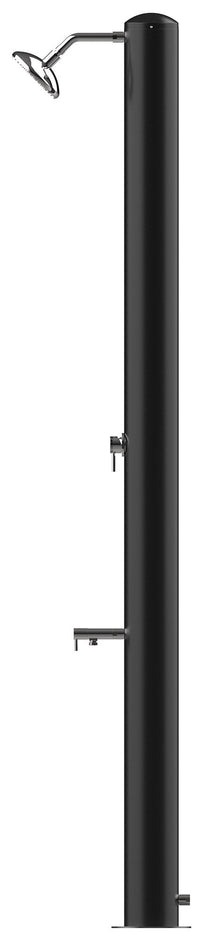 Doccia Solare da Giardino 28L Miscelatore e Lavapiedi Tevere N Nero Opaco