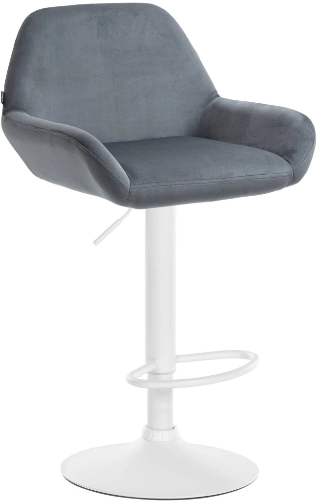 Sgabello Braga in velluto grigio scuro,bianco