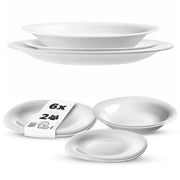 Set di stoviglie KADAX composto da 6 piatti, colore bianco.