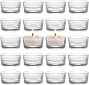 Set di 20 candelabri in vetro con 4 piedini, 45mm di diametro, per una illuminazione sicura e stabile, ideali per la decorazione di casa e matrimoni.