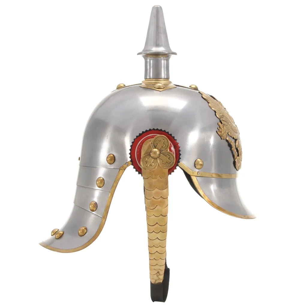 Elmo da Tedesco Prussiano Antico per LARP in Acciaio Argento CFW9627684